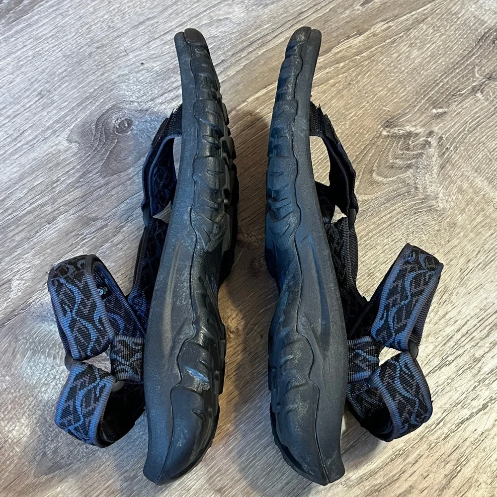 Teva Terra Fi 5 Universal Mens 10 Black Blue Geometric Hiking Sandals 1093379